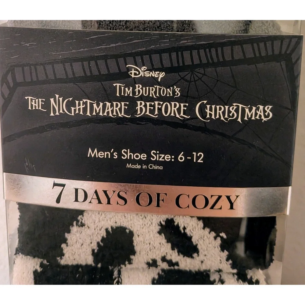 Disney Nightmare Before Christmas Socks‎ 7 Days of Cozy Mens 6-12 NEW